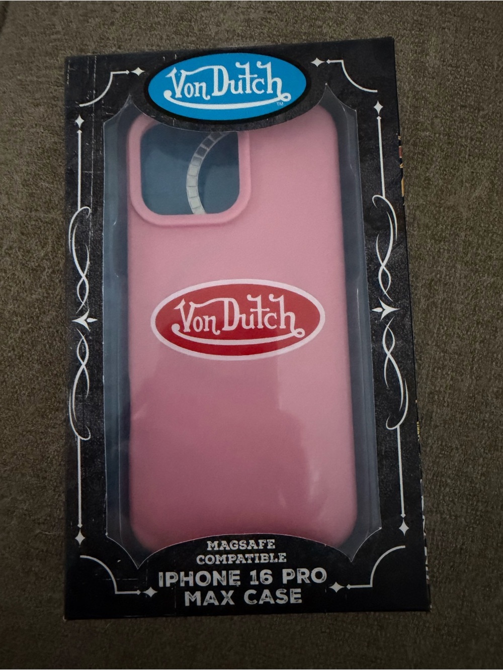 Von Dutch Pink iPhone 16 Pro Max Case with Logo